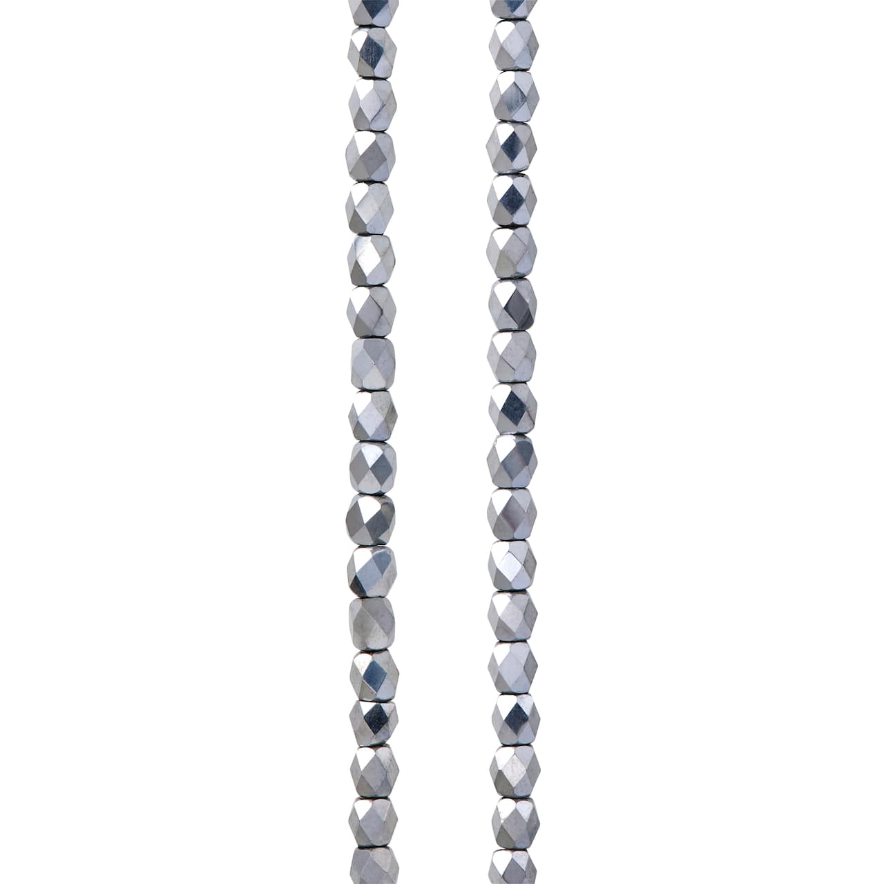 12 Pack: Silver Iridescent Glass Tube Beads, 4mm by Bead Landing™